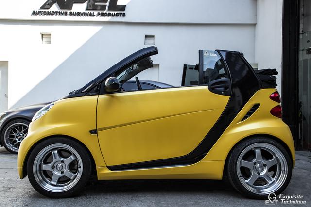xpel深圳外星人出品城市小精灵奔驰smart改色哑光黄