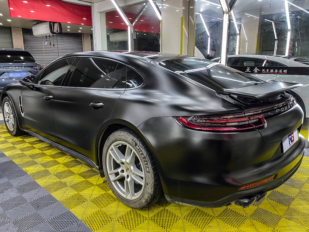 保时捷帕拉梅拉车身改色电光黑rg瑞集改色膜浙江永康加盟店出品