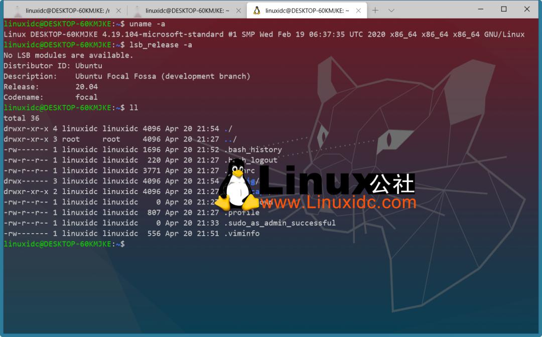 ubuntu 20.04 lts在microsoft store上架了