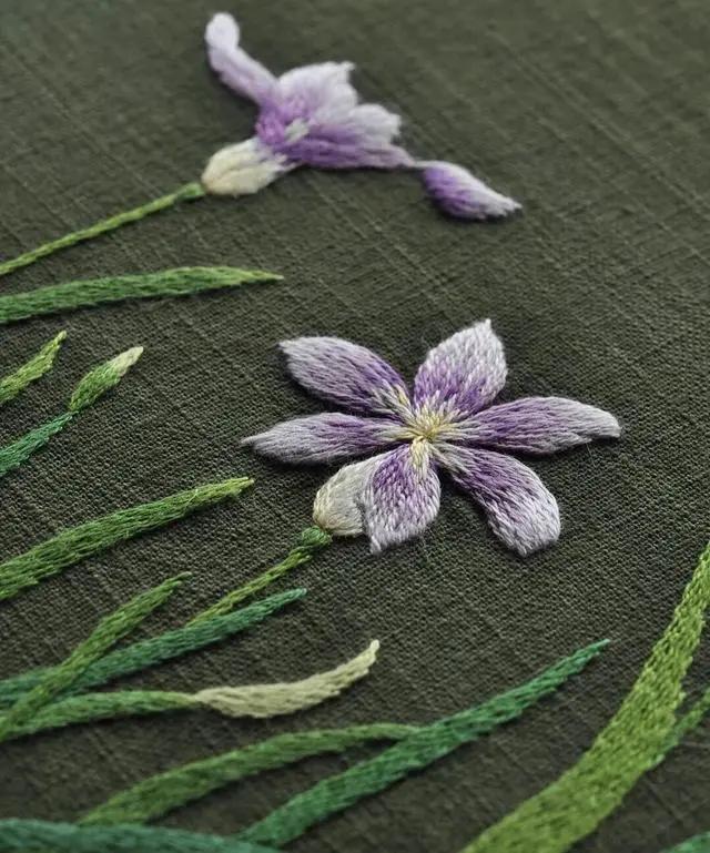 30幅花草刺绣图清新自然绣工了得8附植物图鉴刺绣素材