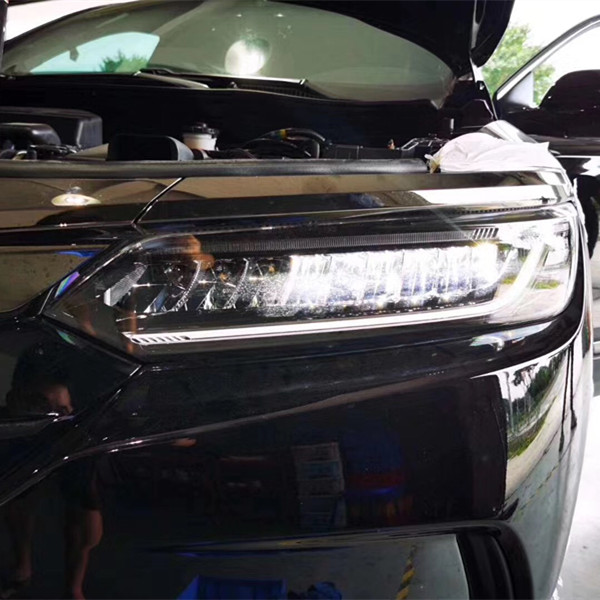 广东首台本田皓影改灯皓影远光位改led双光透镜皓影车灯不够亮怎么改