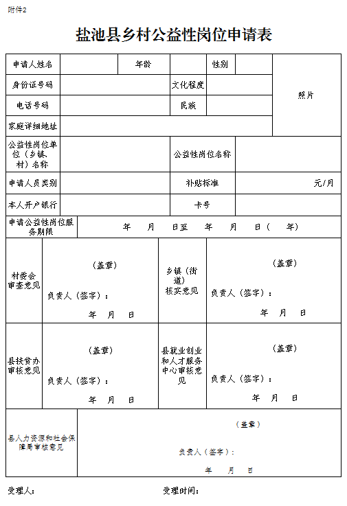 盐池县关于申请城镇公益性岗位和乡村公益性岗位的通知_就业