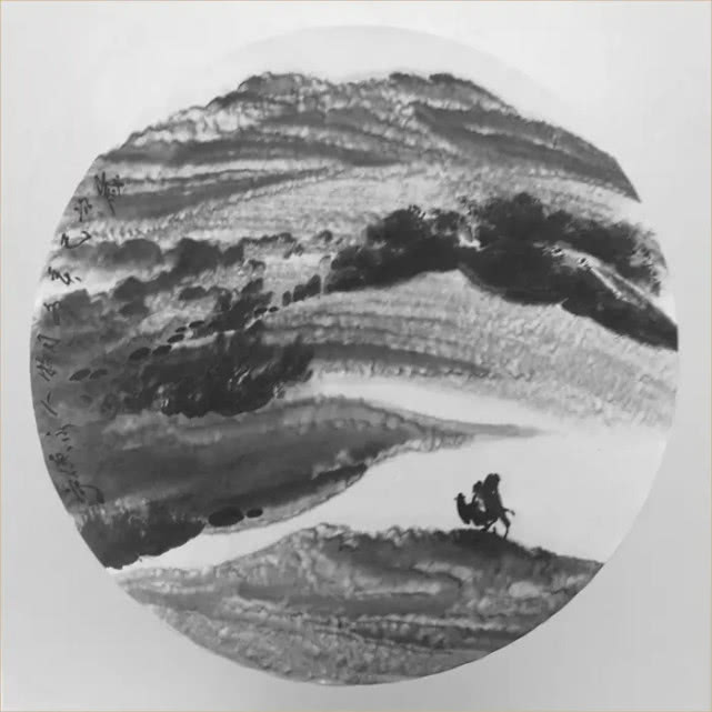 画家王永德沙漠山水画作品欣赏