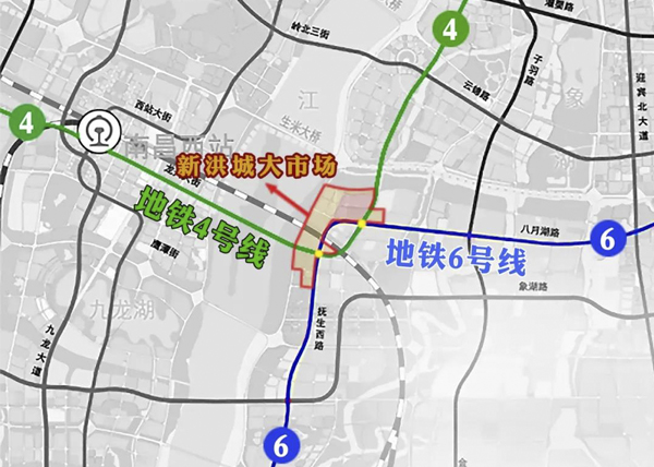 南昌地铁6号线将与在建的4号线根据南昌市最新规划近日新市场再传利好