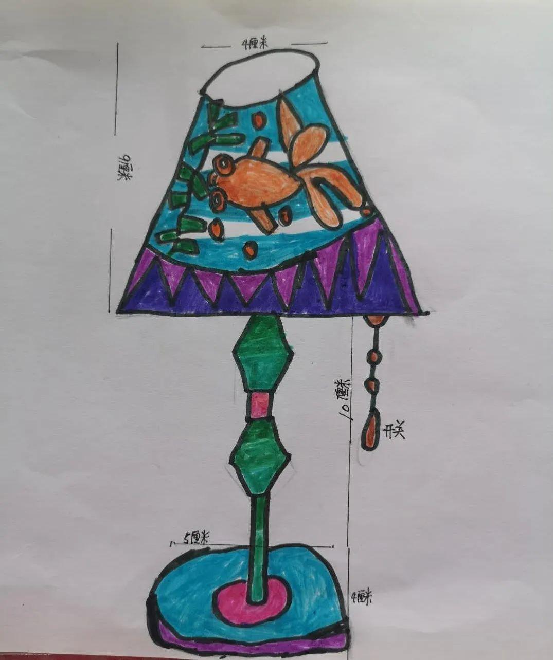 小学生台灯设计图图片