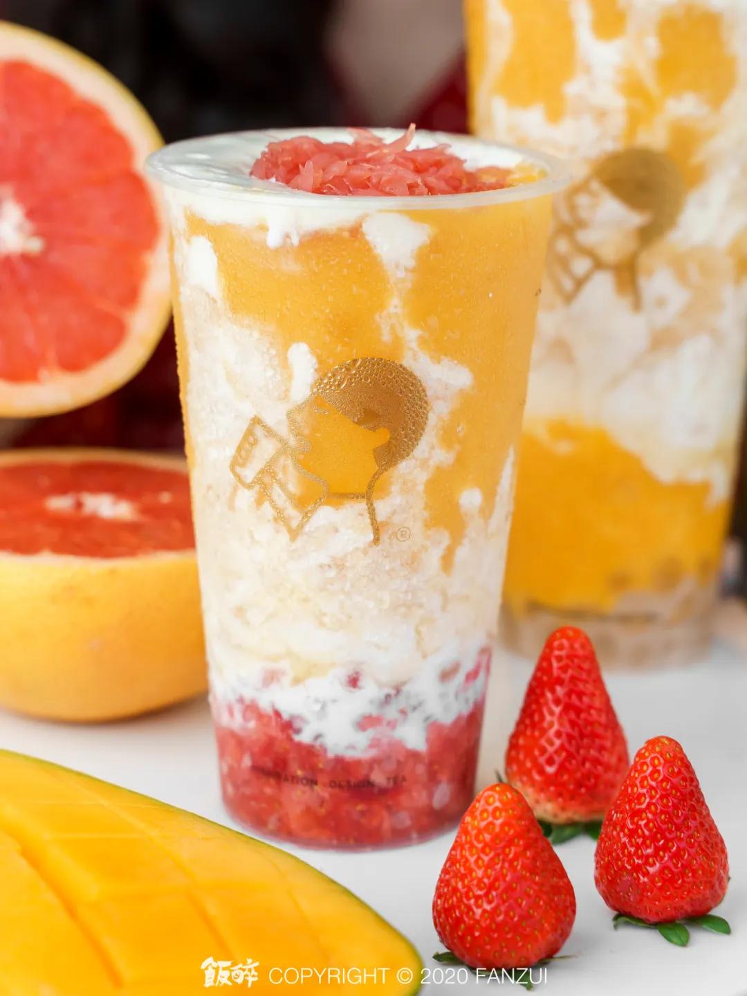 爆多juicy的莓莓芒芒甘露喜茶今夏第①喜