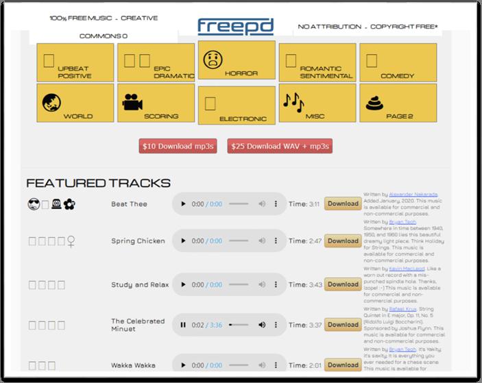 FreePD - 海量免版权的音乐资源网站-音乐资源-优秀新媒体导航-媒帮派