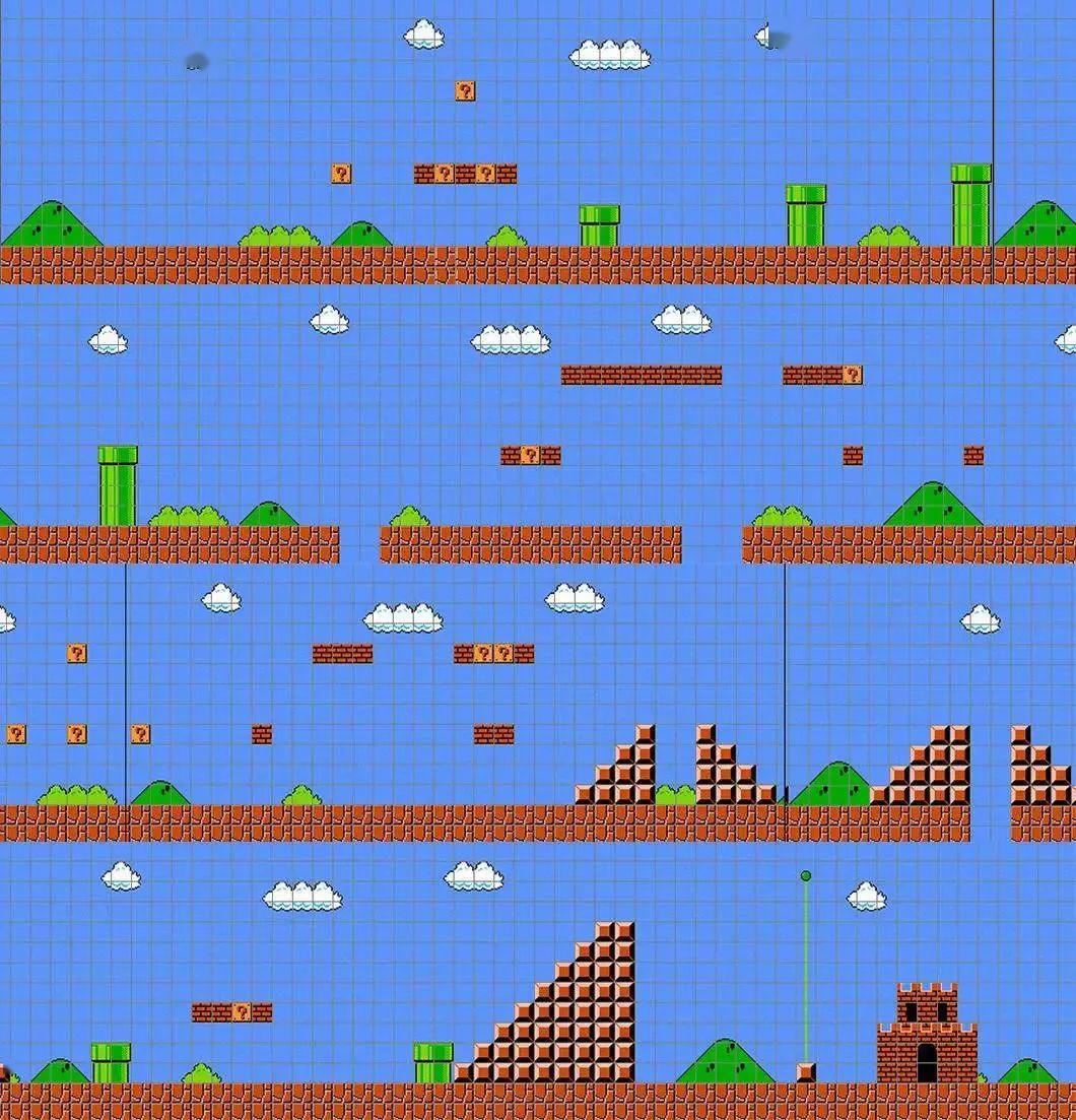的图尺寸是 788 * 388,而 fc 经典游戏《超级马里奥兄弟》第一关地图