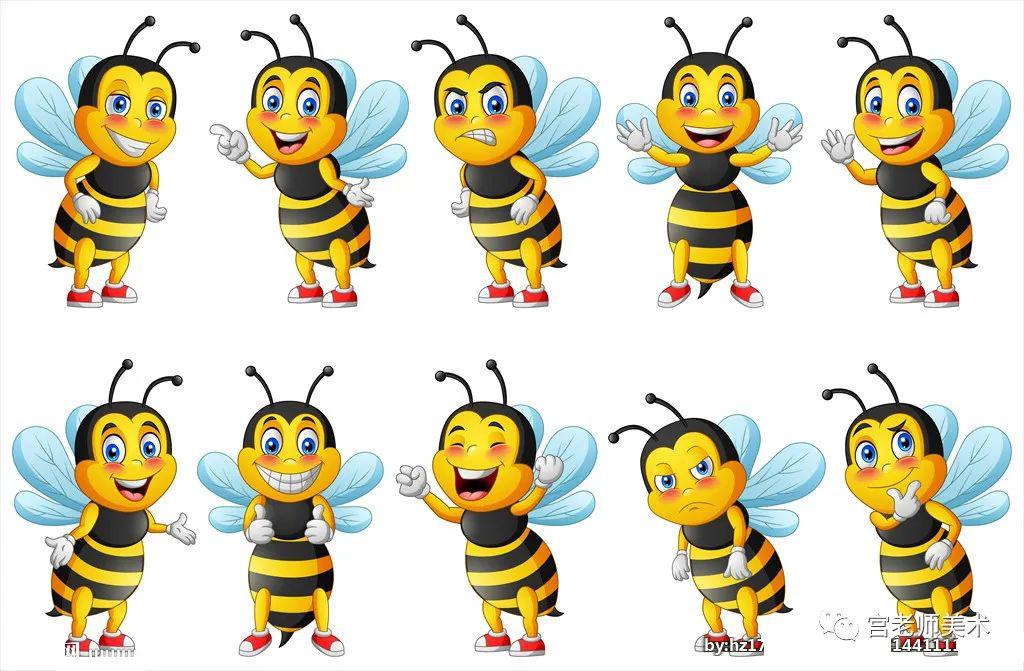 一群小蜜蜂卡通图片图片