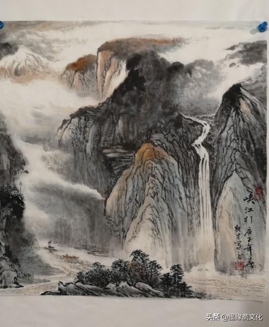 观画者阅后产生无限暇想的山水画王朝才画家作品欣赏