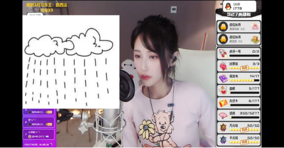 虎牙主播丸子呦直播间居然下雨了没想到水友们居然