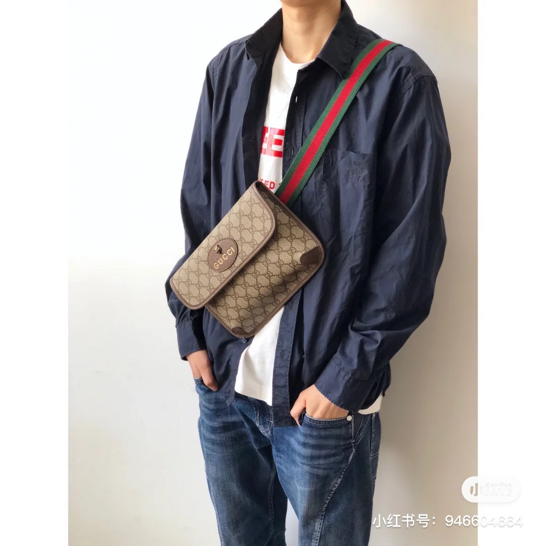 gucci双g虎头胸包真假鉴别