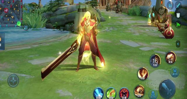 按住1技能的话,李信全身会变通红的,连武器也是一样变红彤彤的,看起来