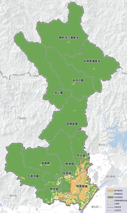 怀柔乡镇地图图片