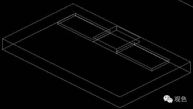 首先在cad模式下,使用矩形工具绘制一个主舞台和三个副舞台,主舞台