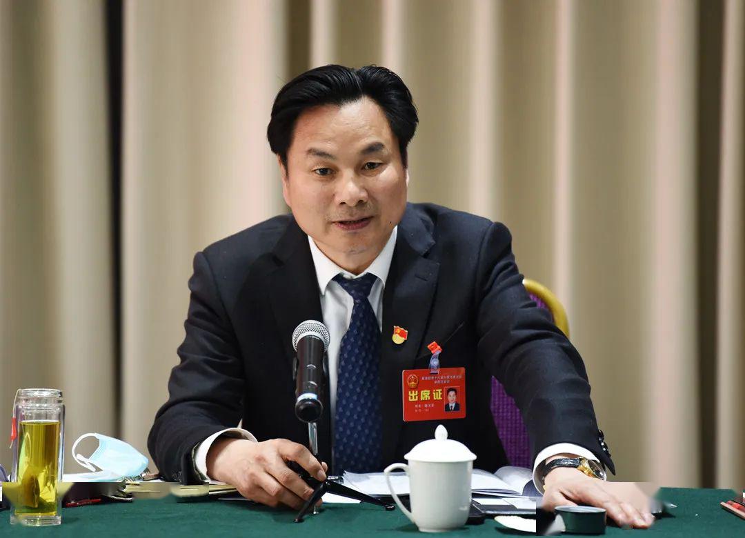 今天下午,县委副书记,政法委书记陈天荣在参加天凝代表团审议时指出