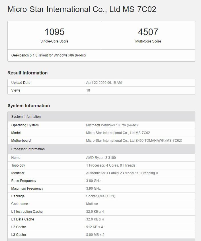 amd r3 3100跑分曝光:超r5 3400g 23%