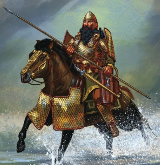 北方草原的斯基泰重骑兵逐渐开发出在马背上双手使用3m长枪的技术,并