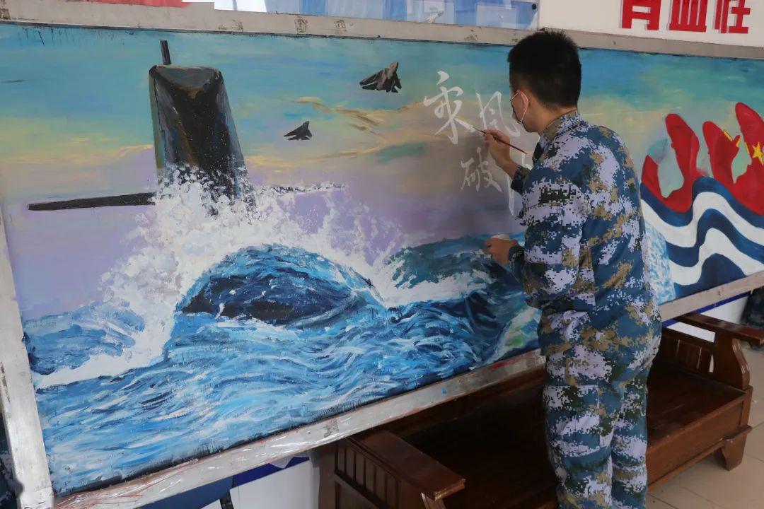 【画笔绘我心】"祝福中国海军日益强大,祝愿中外友谊蓬勃发展.