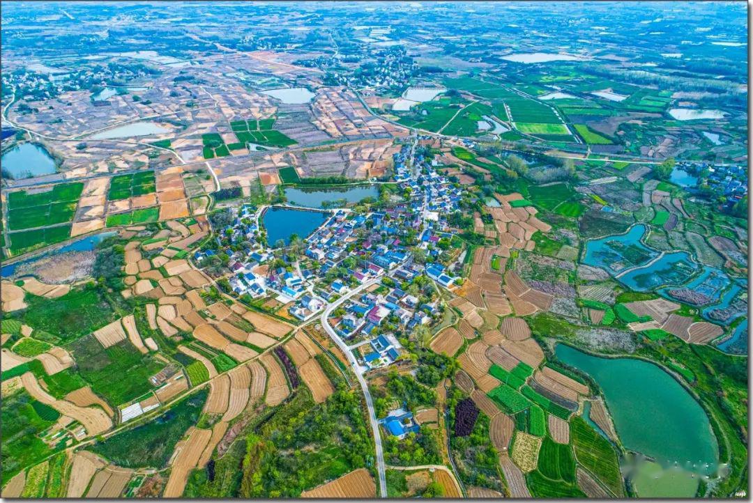 航拍换一个角度看美丽乡村烔炀镇白庙唐