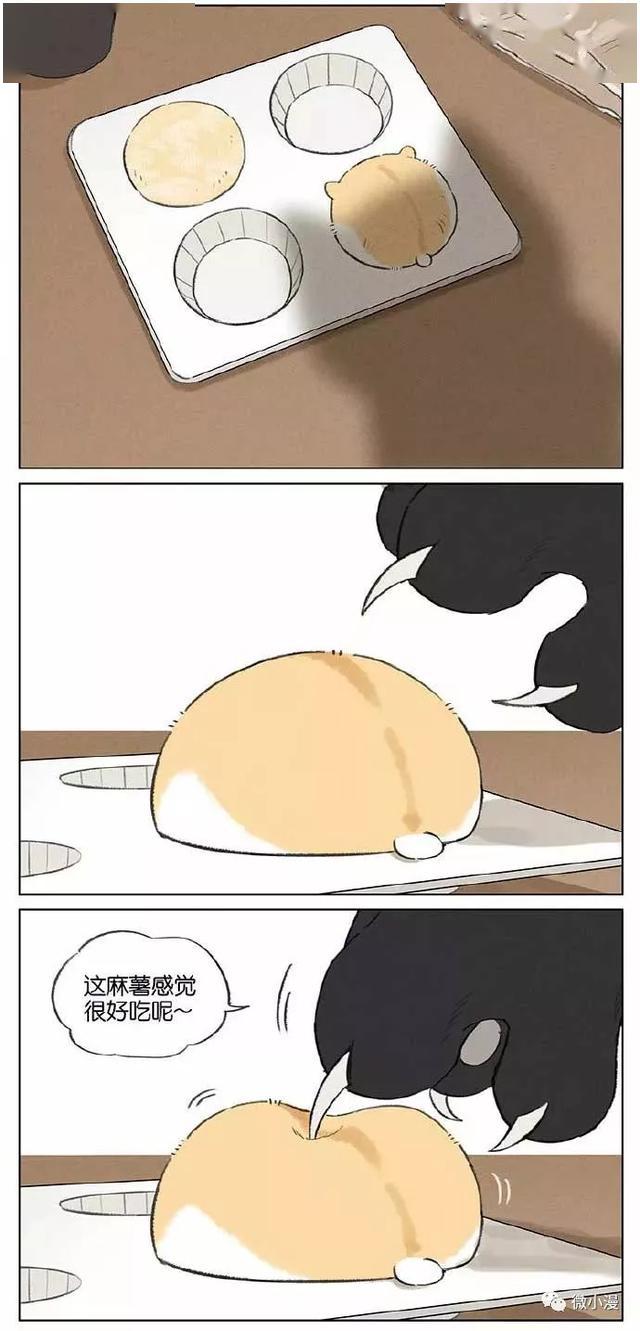 黑猫:小仓鼠我对你这么好,你感动吗?小仓鼠:不敢动(漫画)