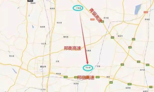 穿邢衡高速,经巨鹿县,平乡县,向南沿定魏公路走廊带,起自宁晋县青银