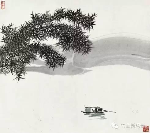 吴冠中画船吴冠中画船吴冠中画船吴冠中画船"野渡无人舟自横",孤舟闲