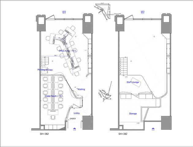 纯白高科技公司的墙壁具有流线型的面板,像空间大小不同的小行星一样