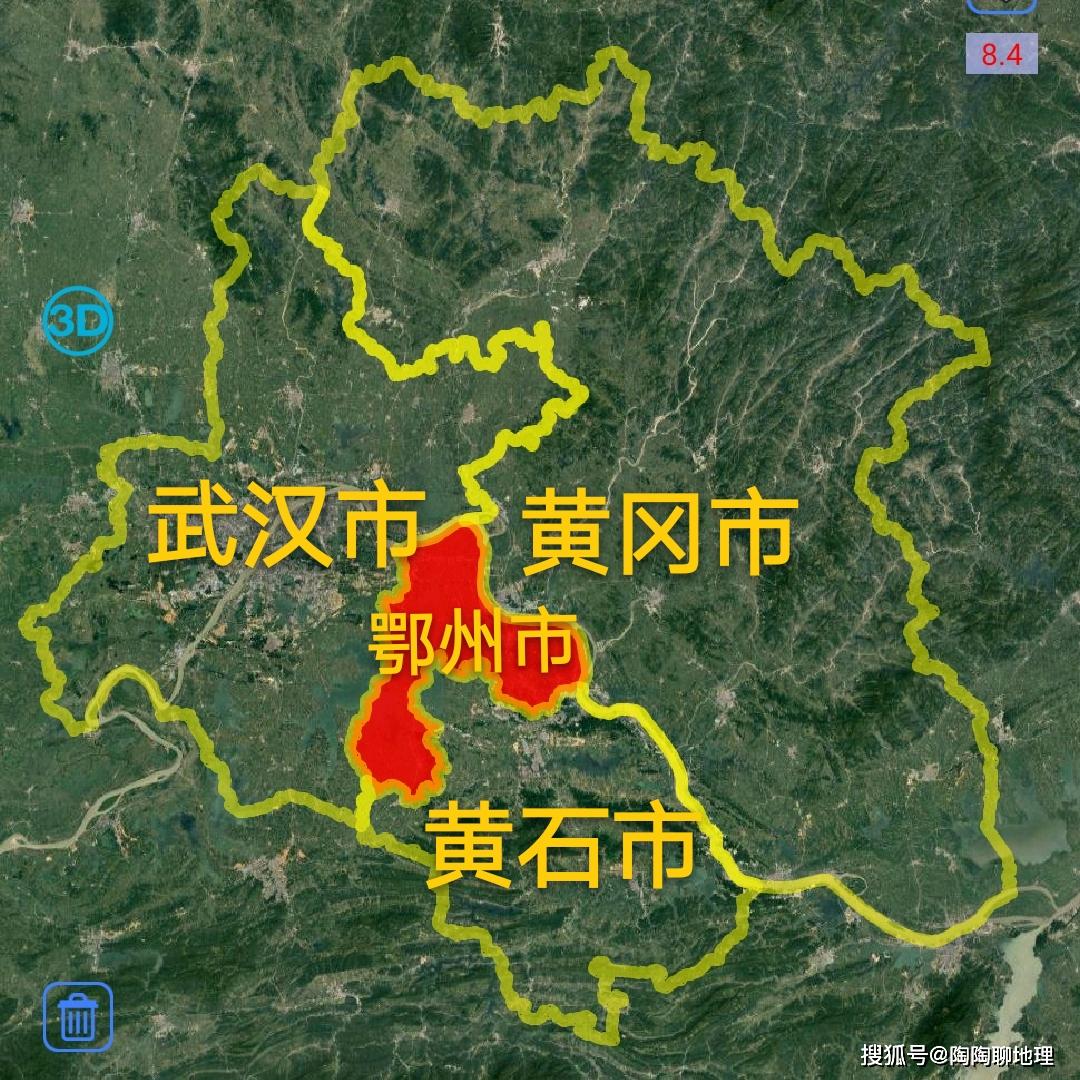 鄂州区域划分地图图片