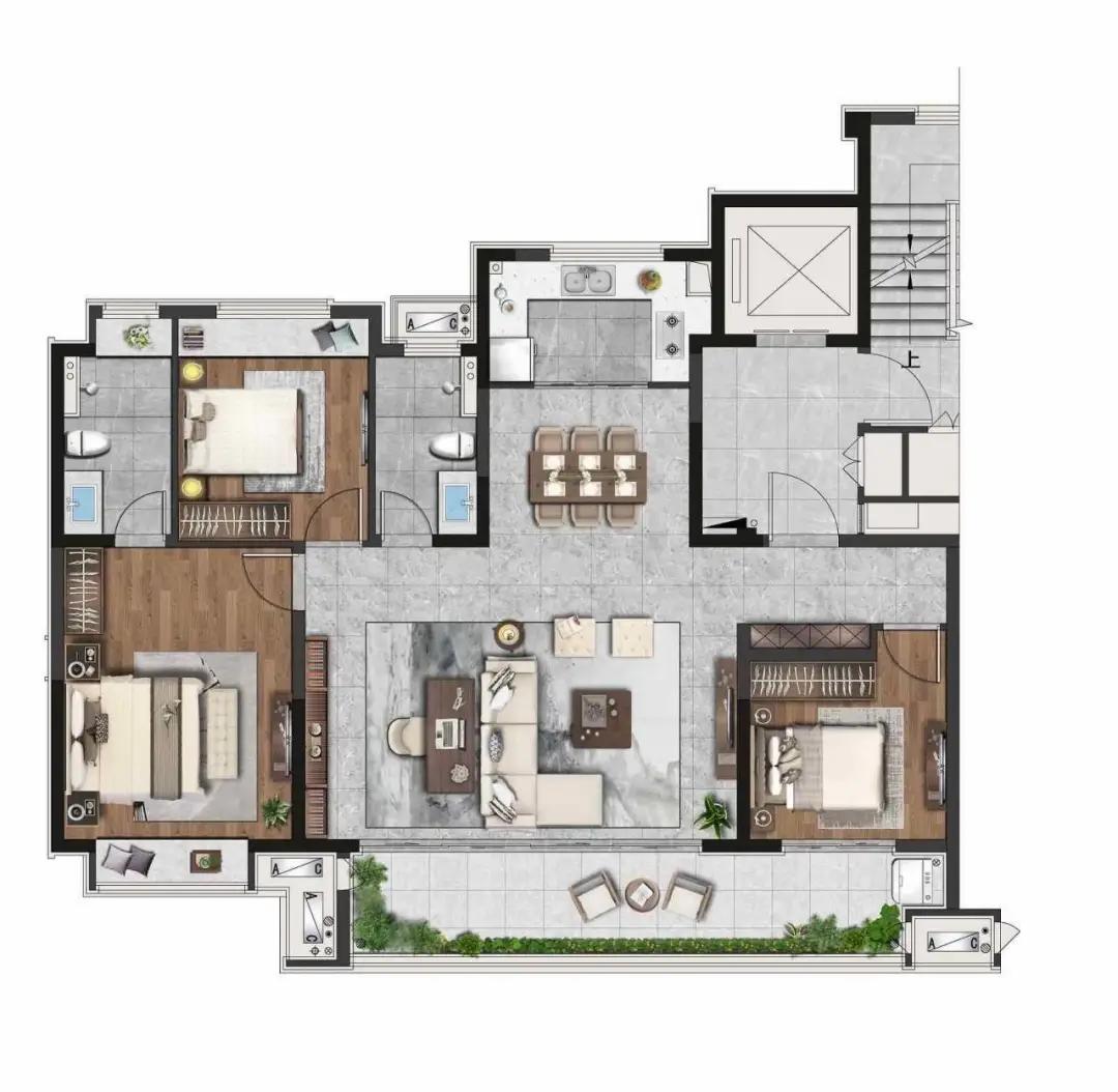 江阴旭辉运河公元户型图约143㎡江阴旭辉运河公元样板间 实景图在cifi