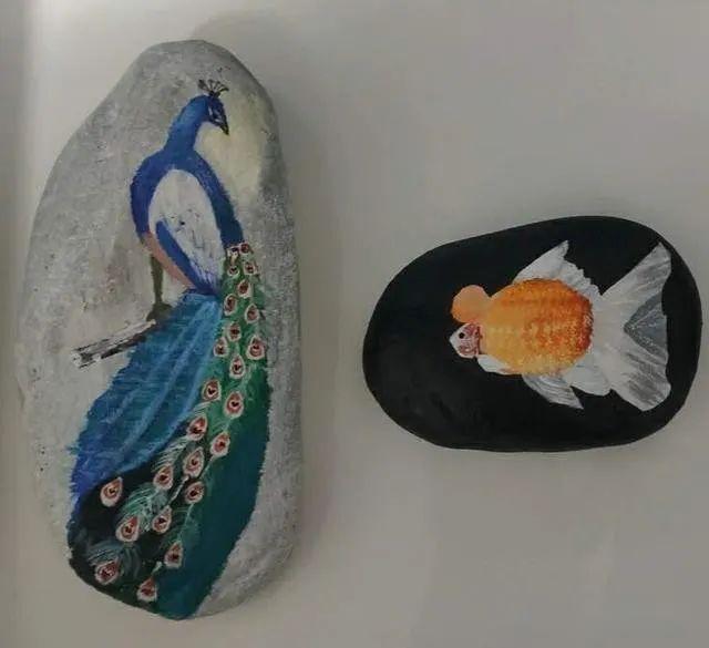 鄠邑区余下镇张娟石头画欣赏