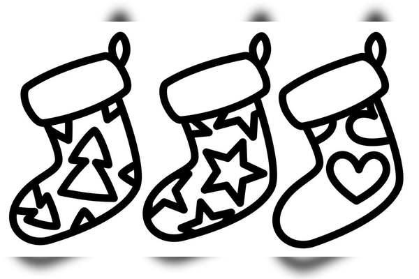 简笔画圣诞袜的画板涂鸦