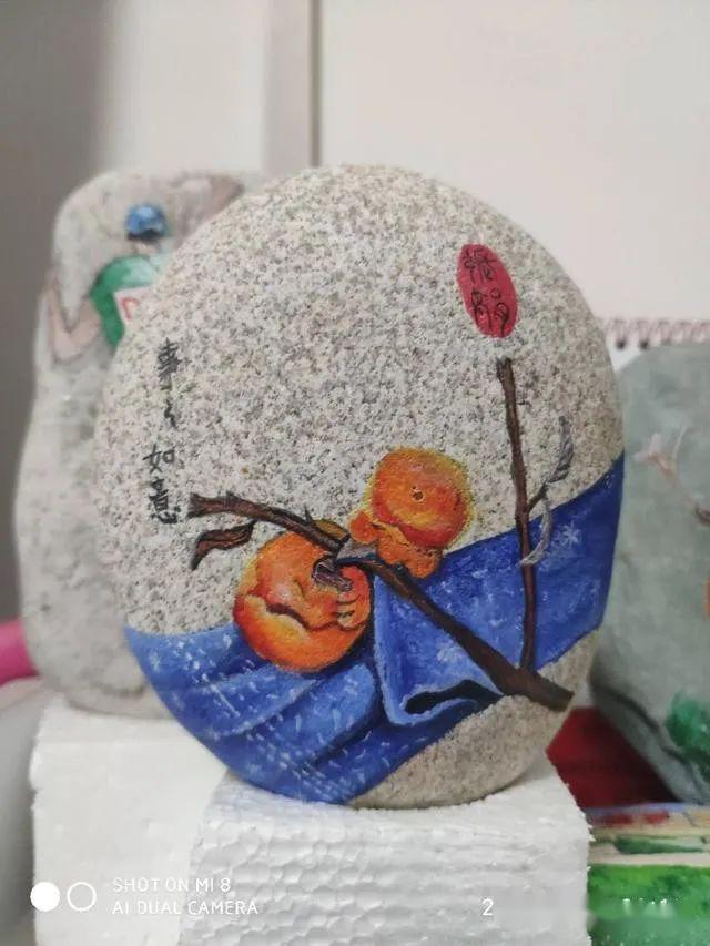 鄠邑区余下镇张娟石头画欣赏