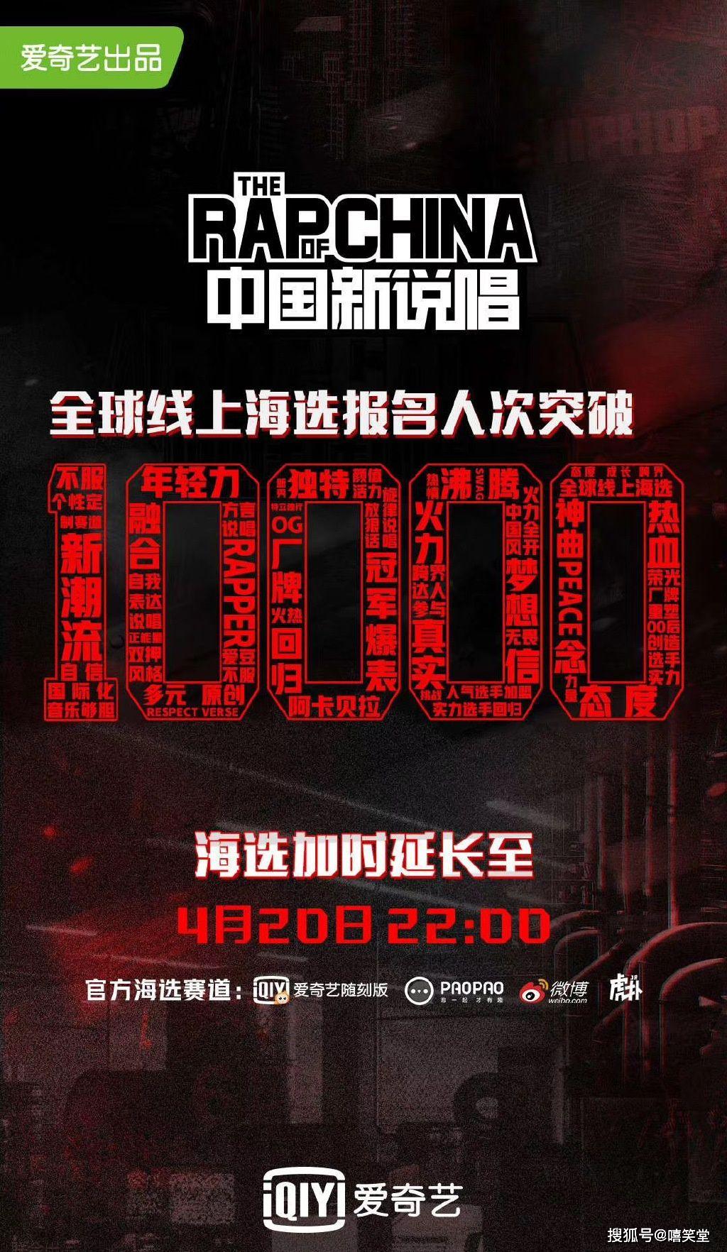 原创报名截止中国新说唱2020的参赛选手确定
