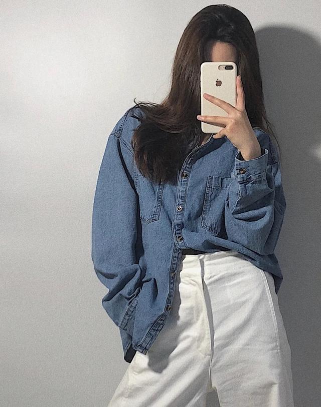 原创牛仔衬衫不好看那是你不会搭配穿好了照样是时髦精