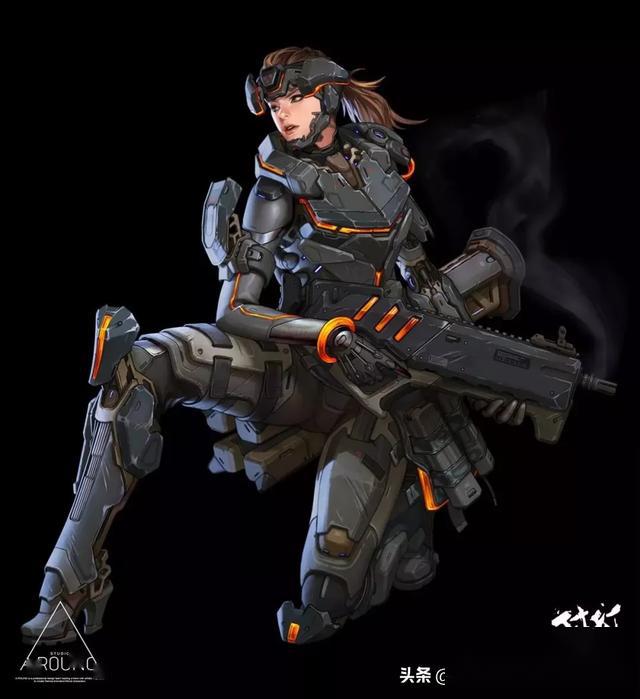 这位画师的笔下全是充满科技感,甜美范的御姐!_人物