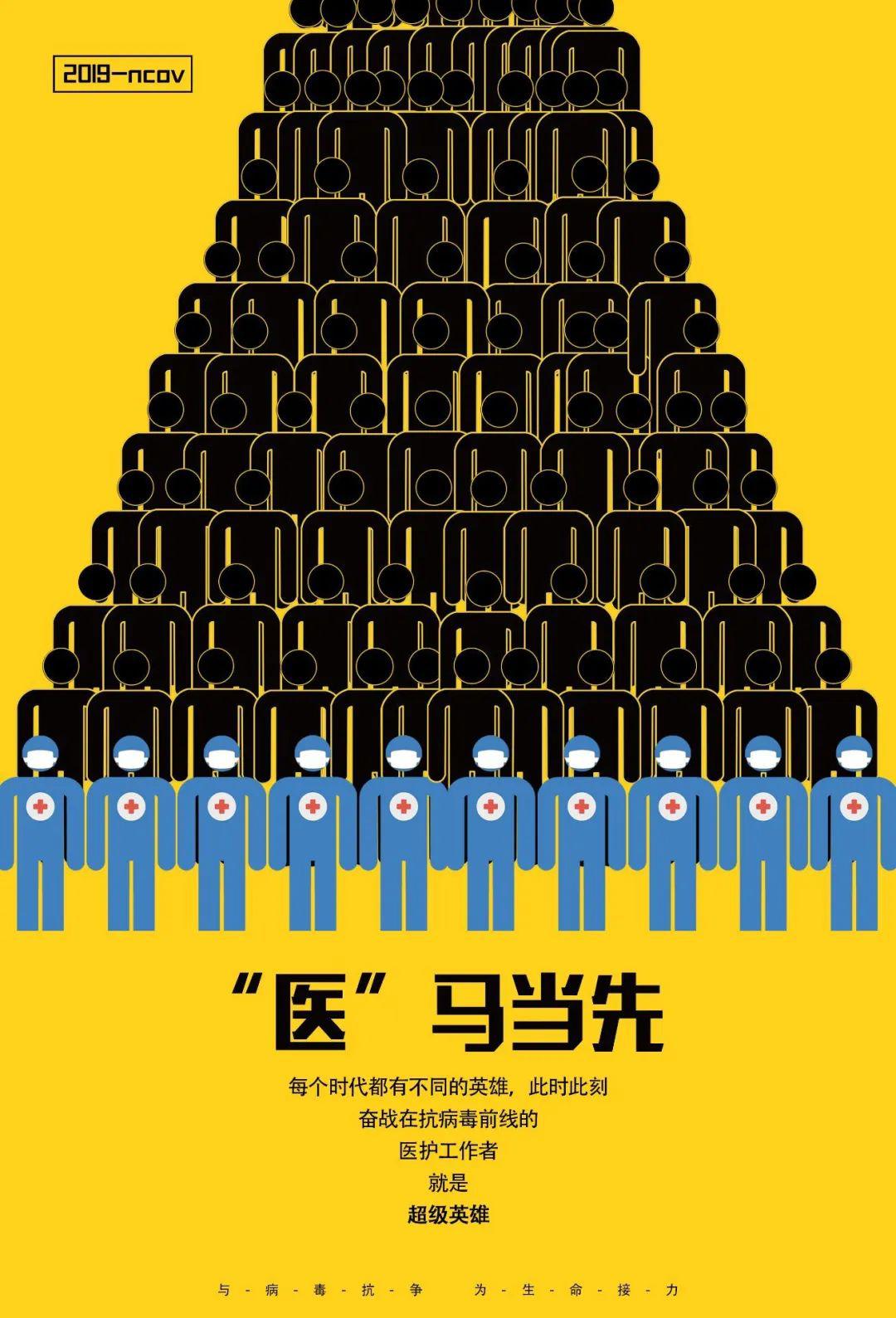 作者:宋思成作品名称:"医"马当先释义:医护者们用生命构筑了病毒前的