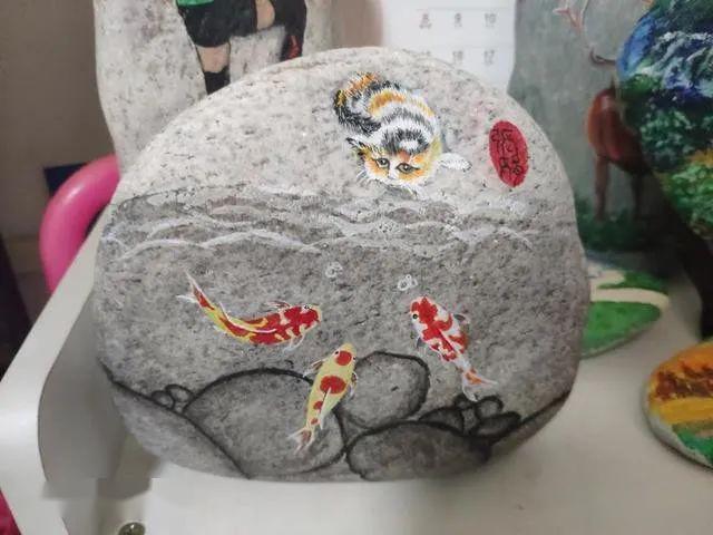 鄠邑区余下镇张娟石头画欣赏