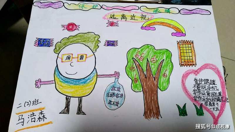 南阳市37小学二2班爱眼护眼绘画作品选登