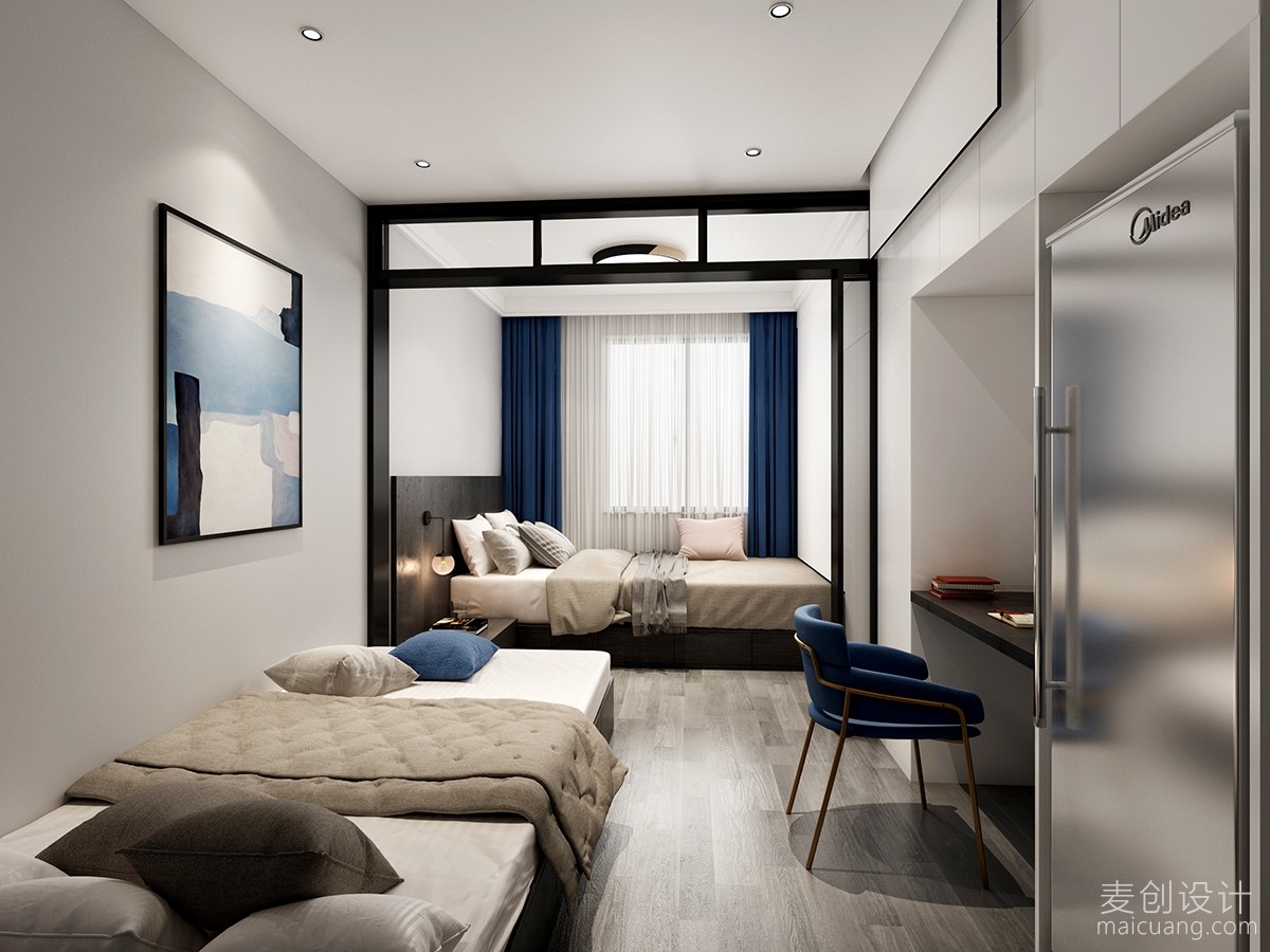 现代简约风格单身公寓-麦创设计
