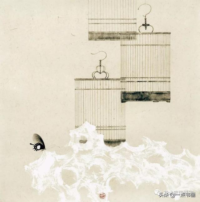 这位画家喜欢画鸟笼子啥意思