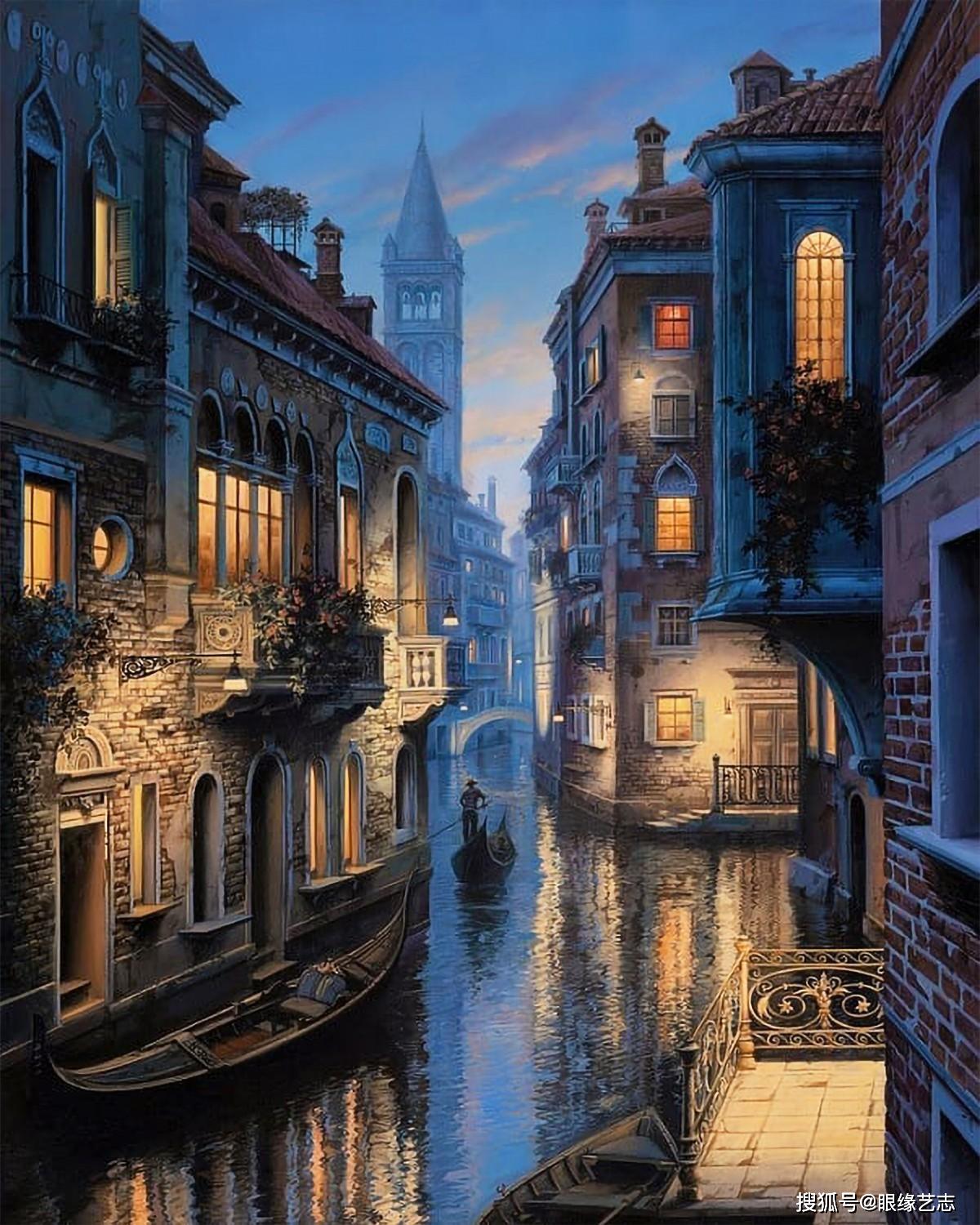 暮光下的城市追光者,俄罗斯油画中的"光之盛宴"_灯火