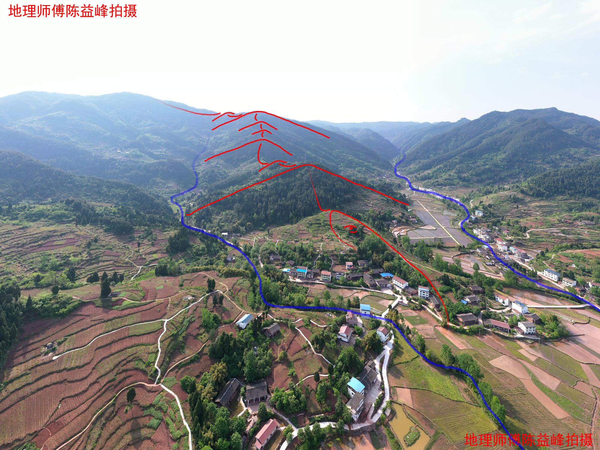 原创一等宝地下山虎形陈益峰寻龙点穴作品