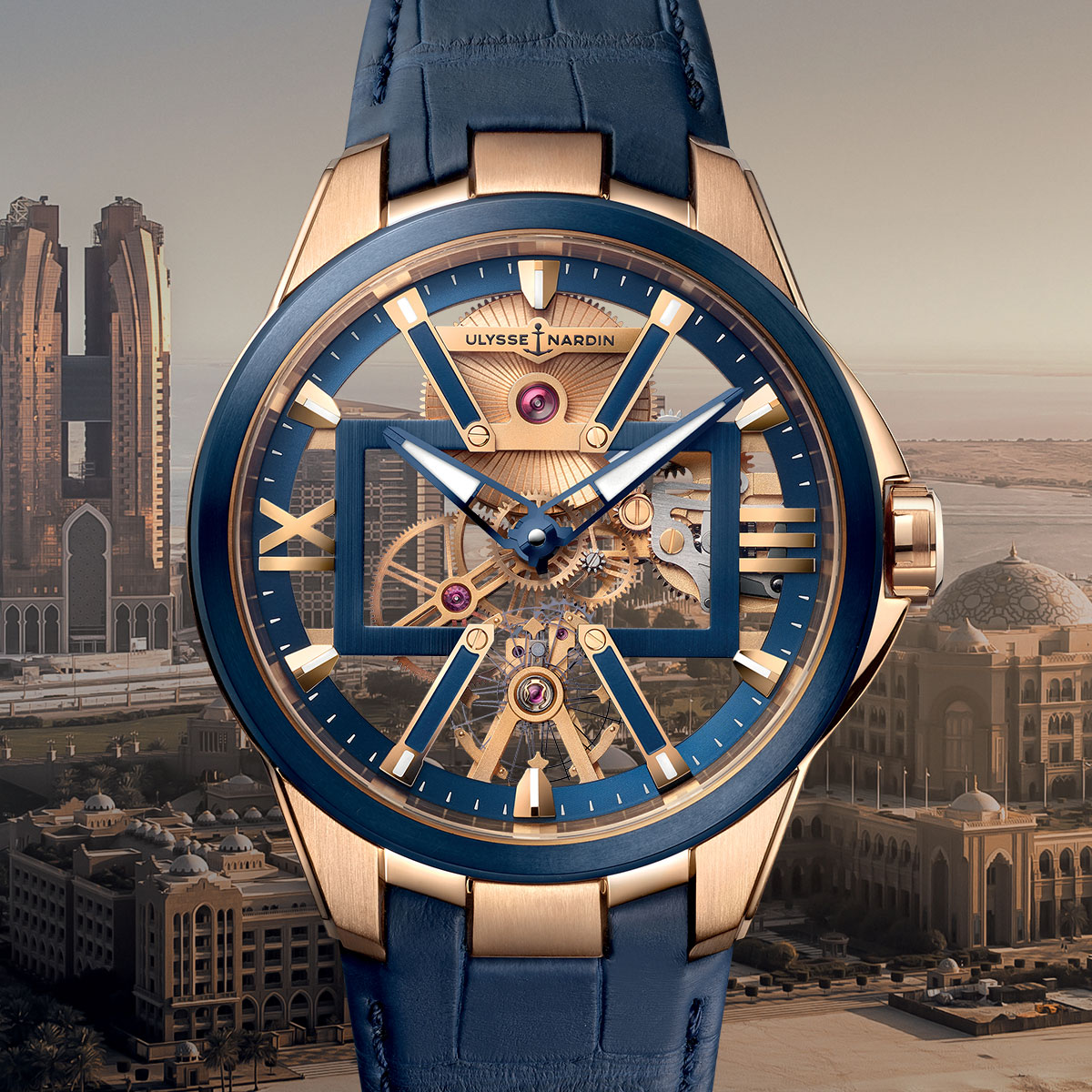 ulysse nardin 雅典表skeleton x腕表与大多数镂空表的设计有所不同