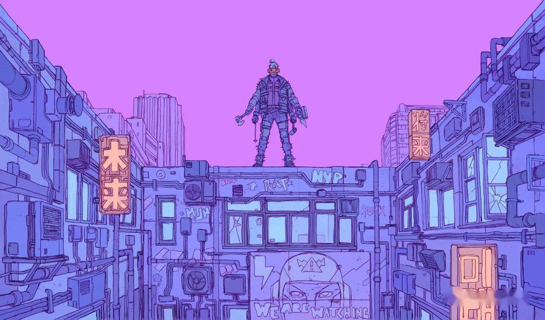 这才叫赛博朋克超强色彩搭配极致感情渲染爱了deathburger作品分享