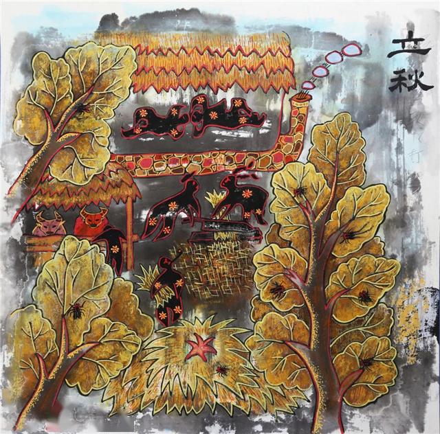 桦甸农民画家卢凤霞创作二十四节气图