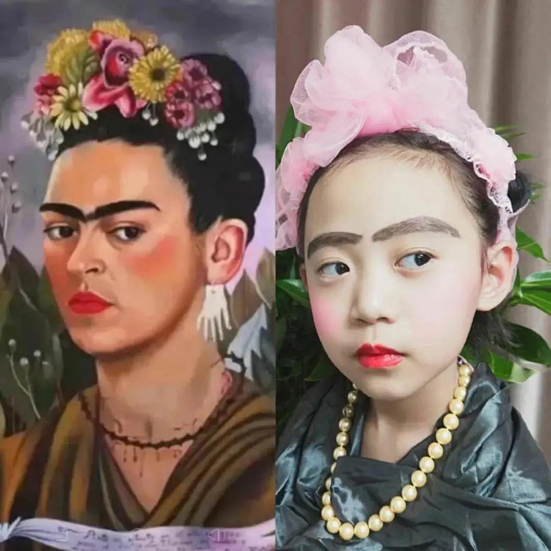 小学生上网课cos世界名画惟妙惟肖,网友:太有才了!