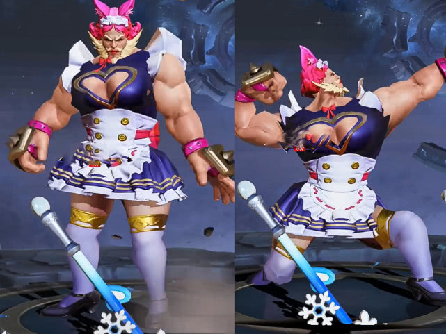 当程咬金换上妲己女仆咖啡皮肤衣服百万玩家表示我裂开了