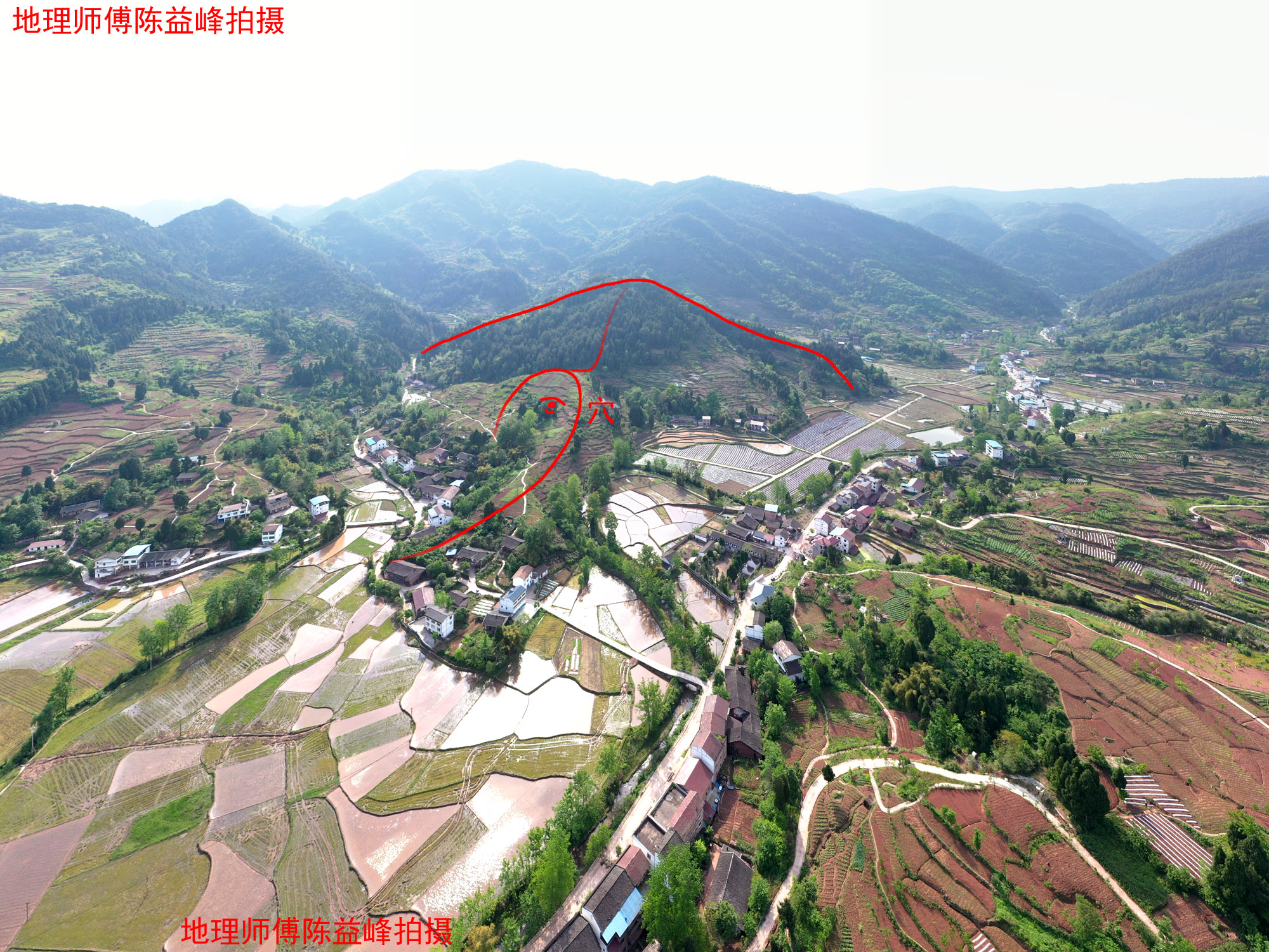 原创一等宝地下山虎形陈益峰寻龙点穴作品