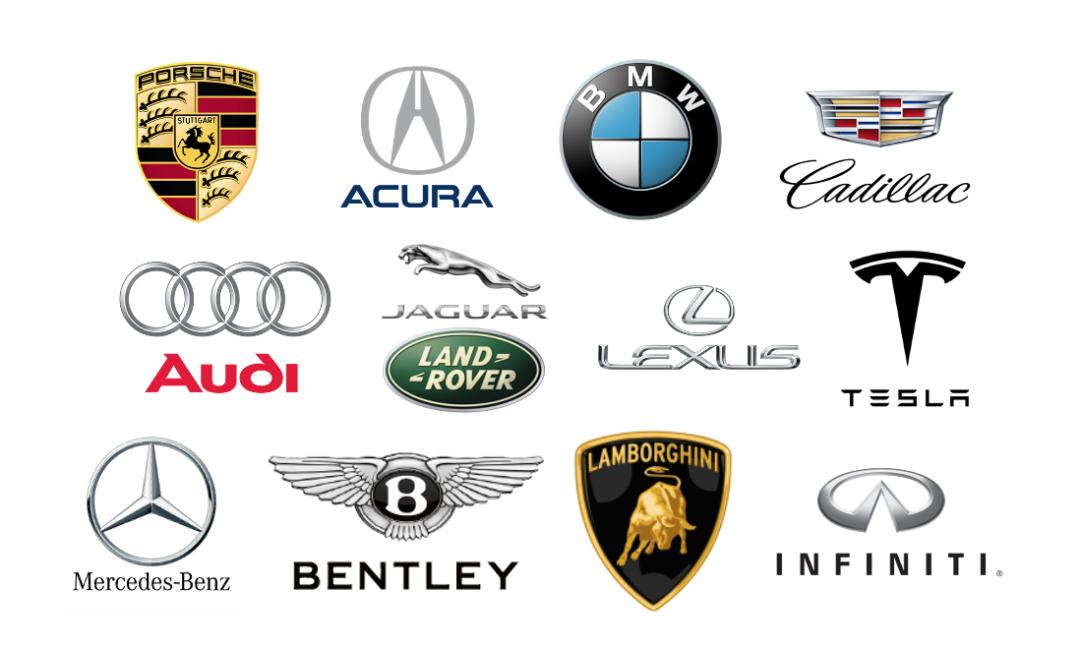 品牌包括:toyota,honda,lexus,tesla,cadillac,jaguar,land rover